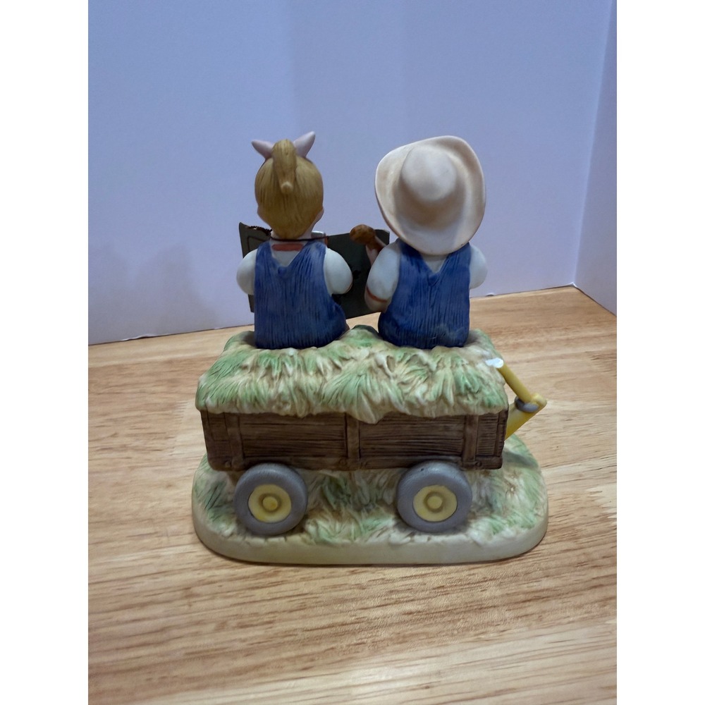 HOMCO Denim Days 1529 "Hay Ride" Figurine – Country Kids Music Scene - Picture 6 of 7